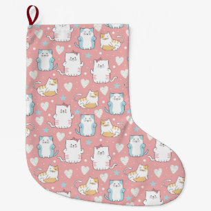 Calcetín Navideño Grande Gatos cortos