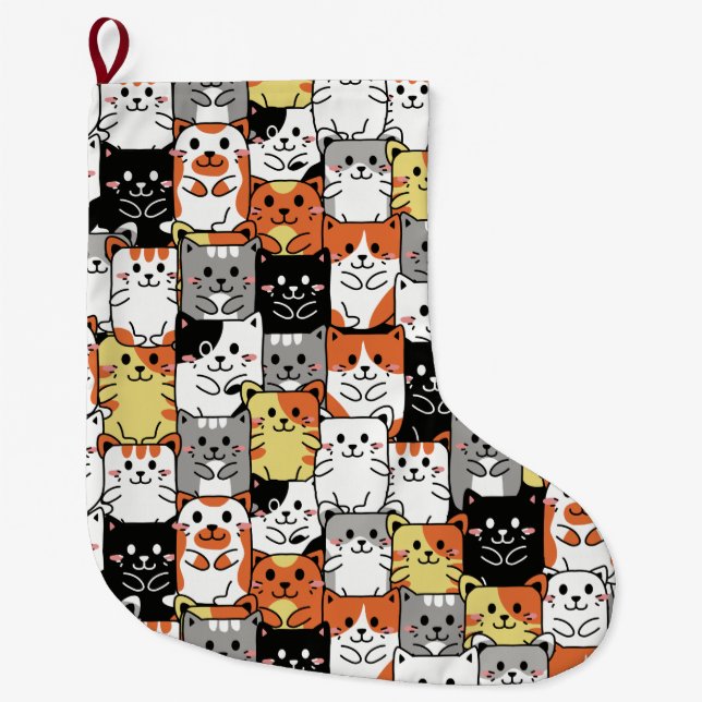 Calcetín Navideño Grande Gatos cortos (Anverso)
