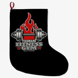 Calcetín Navideño Grande Gimnasio Dumbbell Lifting Personalizado