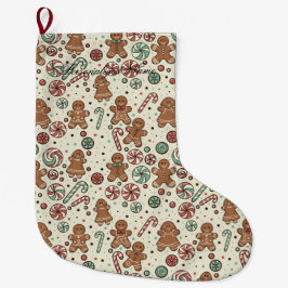 Calcetín Navideño Grande Gingerbread Delight