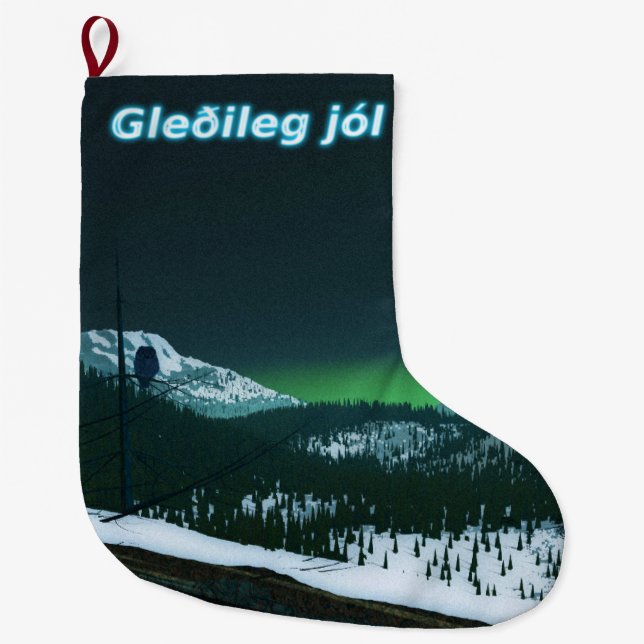 Calcetín Navideño Grande Gleðileg jól - Noche silenciosa (Anverso)