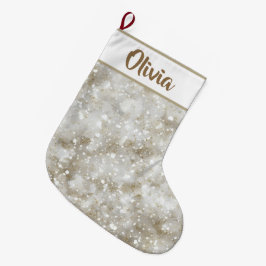 Calcetín Navideño Grande Glitter Christmas Stocking | Personalized Name