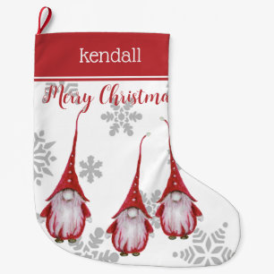 Calcetín Navideño Grande Gnome Personalizado