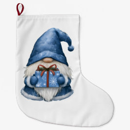 Calcetín Navideño Grande Gnomo de regalo