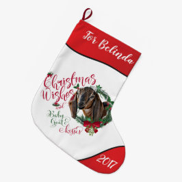 Calcetín Navideño Grande GOAT | Navidades Desean Bebés De Cabra Nubia 2