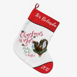 Calcetín Navideño Grande GOAT | Navidades Desean Bebés De Cabra Nubia 3