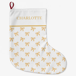 Calcetín Navideño Grande Gold Bows Keepsake Christmas