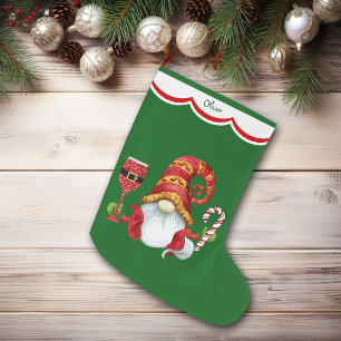 Calcetín Navideño Grande Gorro de Santa divertido Gnome
