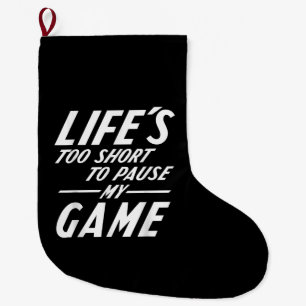 Calcetín Navideño Grande Gracioso retro gamer - la vida es muy corta para p