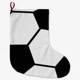Calcetín Navideño Grande Gráfico clásico de balón de fútbol para fanático t