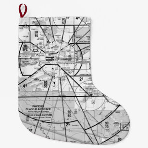 Calcetín Navideño Grande Gráfico de TAC del aeropuerto de Phoenix