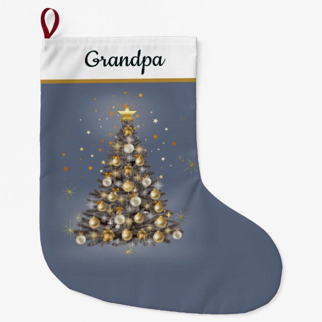 Calcetín Navideño Grande Grandad’s Festive Christmas Stocking – Blue (Anverso)
