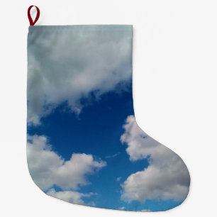 Calcetín Navideño Grande Grandes parches de nube