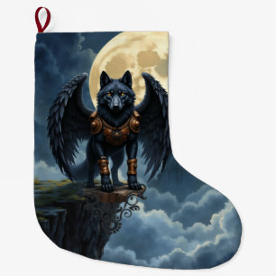 Calcetín Navideño Grande Guardián de la Luna – El Lobo de Ala Negra