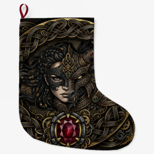 Calcetín Navideño Grande Guerrero Celta Steampunk. 