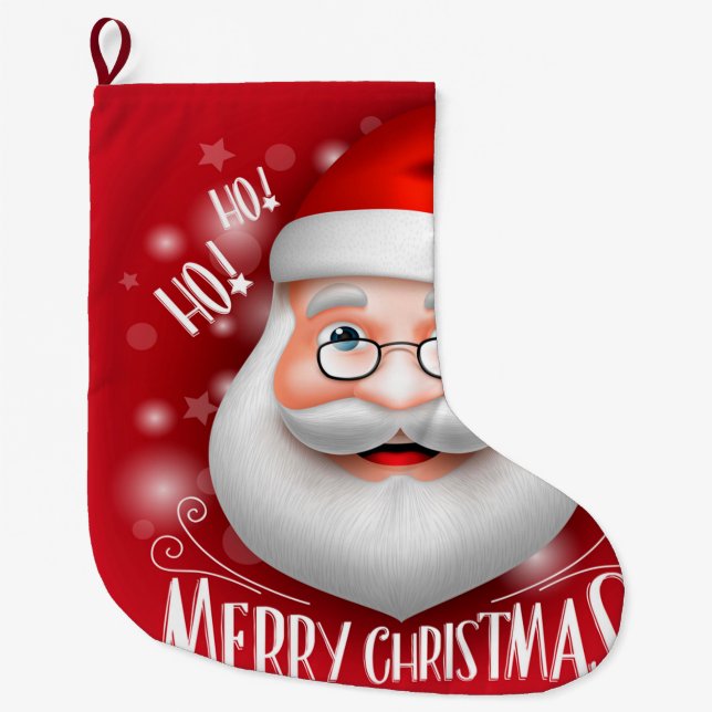 Calcetín Navideño Grande Ha Ha Ha Merry Christmas (Anverso)