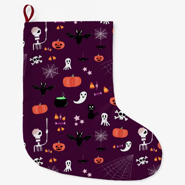 Calcetín Navideño Grande Halloween (Anverso)