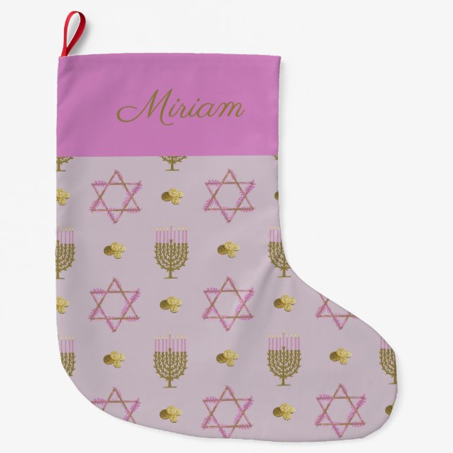 Calcetín Navideño Grande Hanukkah Stocking (Anverso)