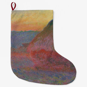 Calcetín Navideño Grande Haystacks (por Claude Monet)