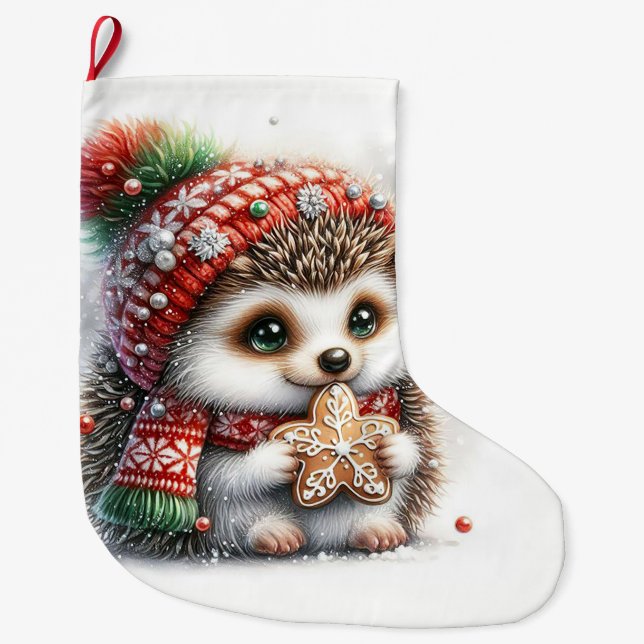 Calcetín Navideño Grande Hedgehog (Anverso)