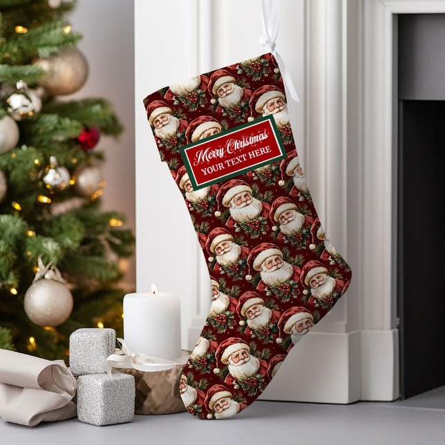 Calcetín Navideño Grande Heirloom Navidades personalizados Stocking Waterco (Heirloom Personalized Christmas Stocking Watercolor)