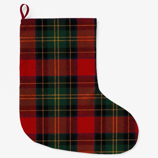 Calcetín Navideño Grande Heritage Tartan Plaid (Anverso)