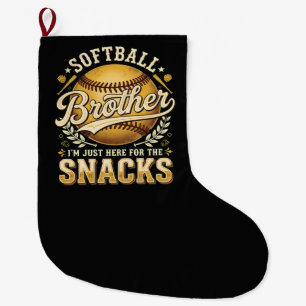 Calcetín Navideño Grande Hermano de Sóftbol Divertido Snacks Deportes