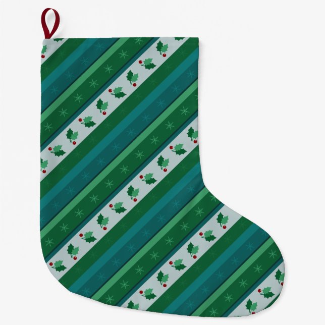 Calcetín Navideño Grande Holly Strin Stocking (Anverso)