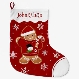 Calcetín Navideño Grande Hombre de Jengibre con Suéter