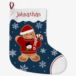 Calcetín Navideño Grande Hombre de Jengibre con Suéter