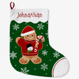 Calcetín Navideño Grande Hombre de Jengibre con Suéter