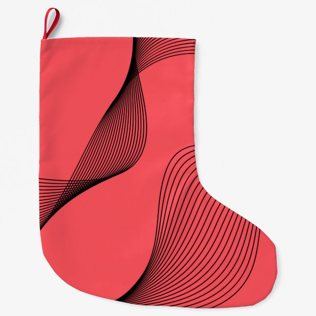 Calcetín Navideño Grande Ilustracion moderno, elegante, moderno y ondulado (Anverso)