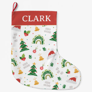 Calcetín Navideño Grande Ilustraciones de Navidades decorativos modernos y 