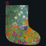 Calcetín Navideño Grande Jardín de flores (por Gustav Klimt)<br><div class="desc">Este diseño presenta una pintura del artista austriaco Gustav Klimt (1862-1918). Se trata de una representación de un hermoso jardín florido al estilo típico impresionista de Klimt. Las flores casi parecen desbordarse, y es imposible no sentirse animadas por su belleza. El trabajo original se terminó en 1907 y su título...</div>