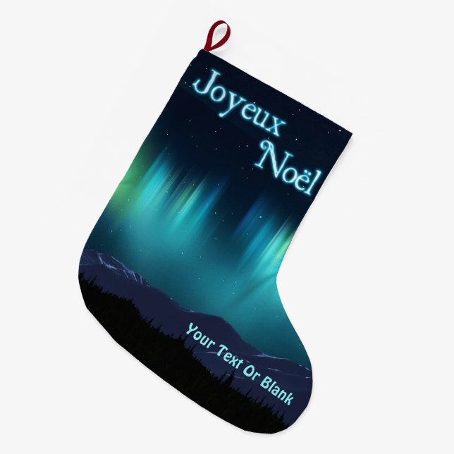 Calcetín Navideño Grande Joyeux Noё l - Aurora Borealis (Frente (Colgado))