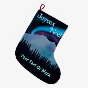 Calcetín Navideño Grande Joyeux Noё l - Blue Aurora