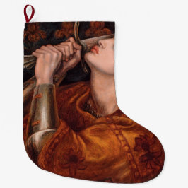 Calcetín Navideño Grande Juana de Arco (retrato) (por Dante Gabriel Rossett