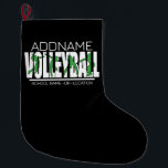 Calcetín Navideño Grande Jugador de equipo de voleibol AÑADIR NOMBRE Escuel<br><div class="desc">Jugador de voleibol personal AÑADIR NOMBRE Equipo Top Sports Atlete diseño - Personalizar con su nombre o Personalizado de texto!</div>
