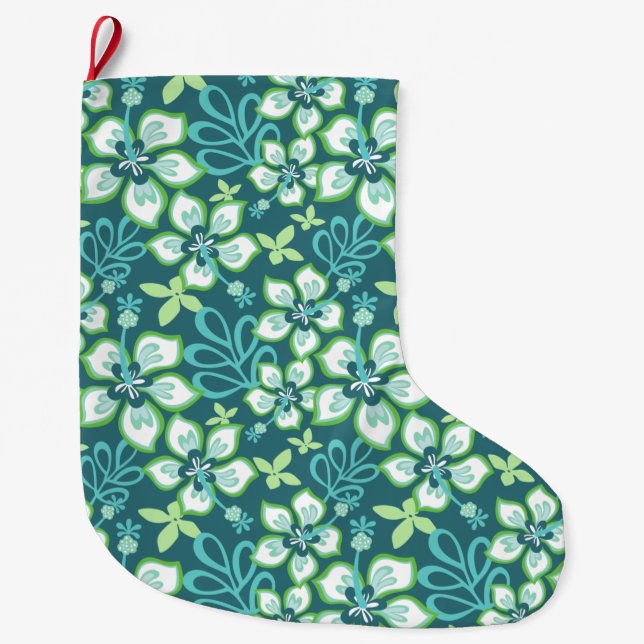 CALCETÍN NAVIDEÑO GRANDE JUNGLE SURF (COMBO VERDE AZULADO) (Anverso)