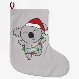 Calcetín Navideño Grande Koala Christmas Winter Animals Koalas Large Christ