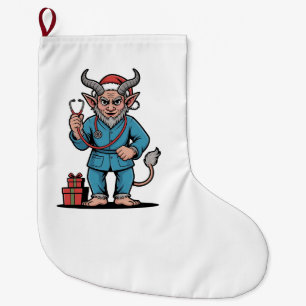 Calcetín Navideño Grande Krampus Enfermera Navidad Malvada Xmas