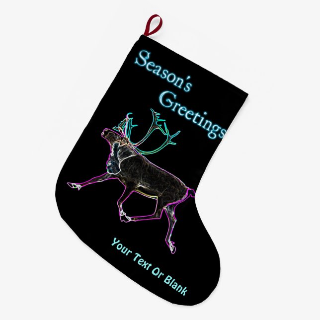 Calcetín Navideño Grande Kuvianak Innovia - Caribou Eléctrico (Frente (Colgado))