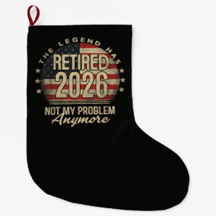 Calcetín Navideño Grande La leyenda se ha retirado 2026 divertido 