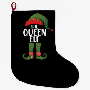 Calcetín Navideño Grande La Reina Elfa Parejas Familia Navidad Mujeres