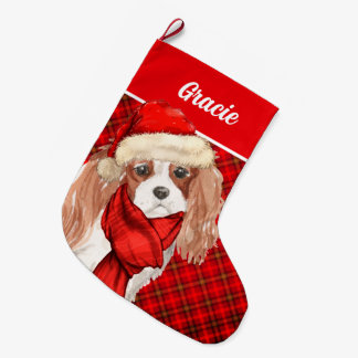 Calcetín Navideño Grande Labrador de chocolate recuperando nombre de perro 