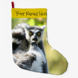 Calcetín Navideño Grande Lemures de Madagascar