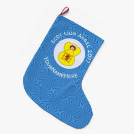 Calcetín Navideño Grande León escocés Rampant Angel Hanukkah Bandera person