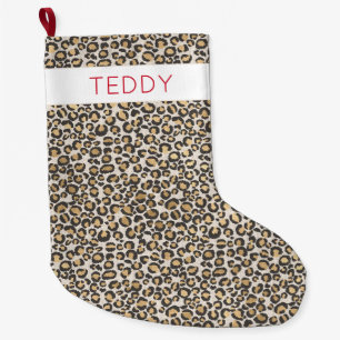 Calcetín Navideño Grande Leopard Print NAME Animal Moda Holiday Fun