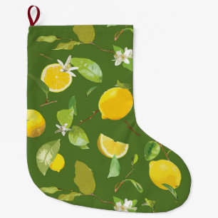 Calcetín Navideño Grande Limón acuático y hojas 5