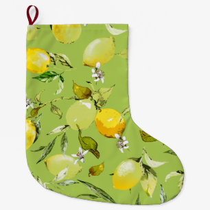 Calcetín Navideño Grande Limones acuarela 23